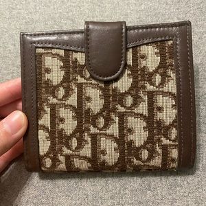 SOLD - Christian Dior Trotter Pattern Bifold Wallet Coin Purse Brown